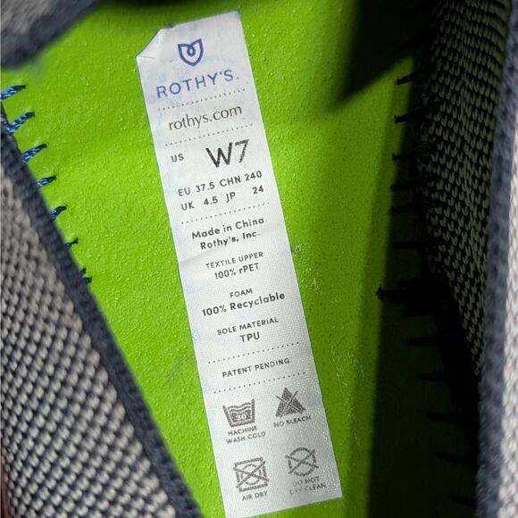 Rothy's Anchor Slip On Sneakers Flats Birdseye Gray Women's Size 7 Rothys - Picture 7 of 7